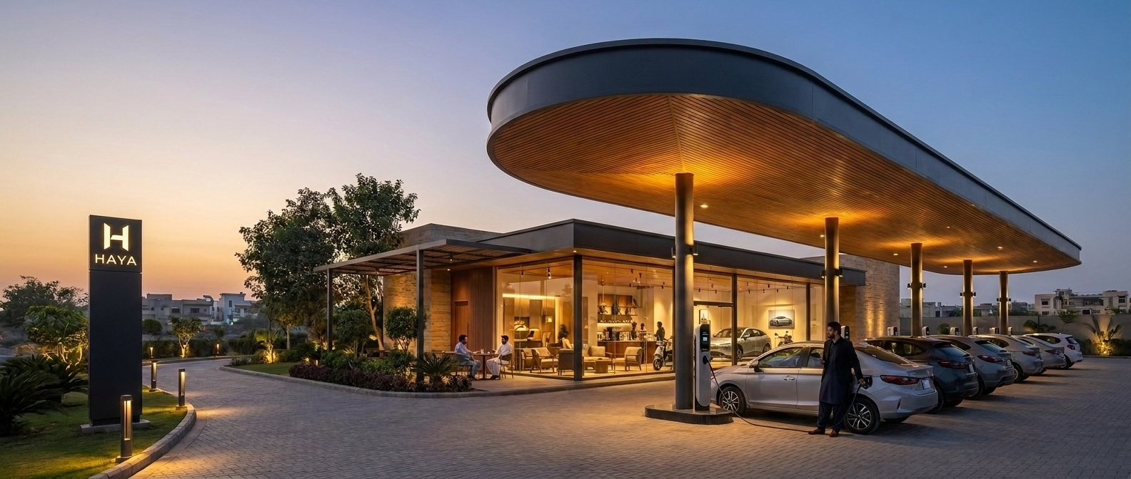 A HAYA destination with charging, cafe and lounge
